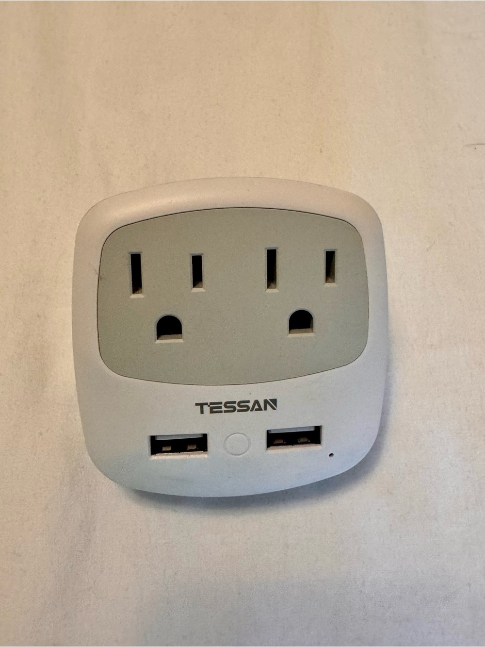 TESSAN European Travel Adapter – 2 Outlets + Dual USB Ports